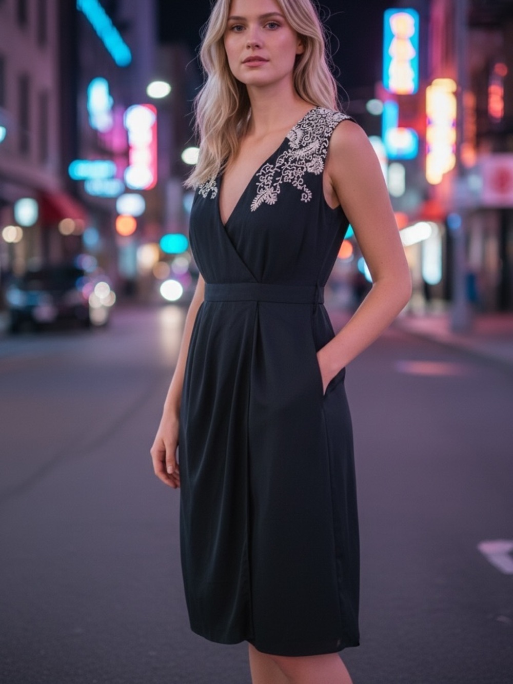 Anthropologie Meadow Rue Black Sleeveless Midi Dress Size 6